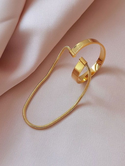 HYACINTH Brass Hollow Geometric Minimalist Clip Earring 0