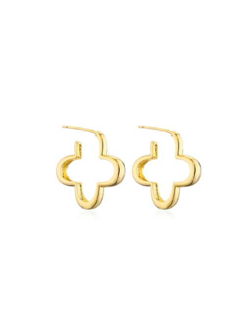 AOG Brass Geometric Trend Huggie Earring