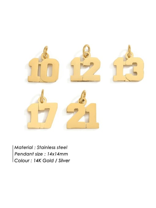 Desoto Stainless steel Minimalist Icon Numeral Pendant 2