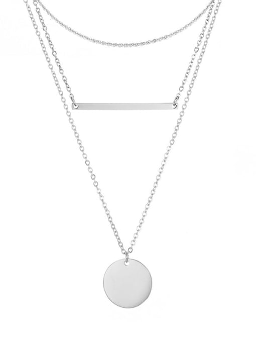 Desoto Stainless steel Minimalist Geometric  Pendant Multi Strand Necklace