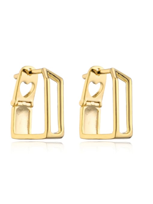 41513 Brass Geometric Minimalist Huggie Earring
