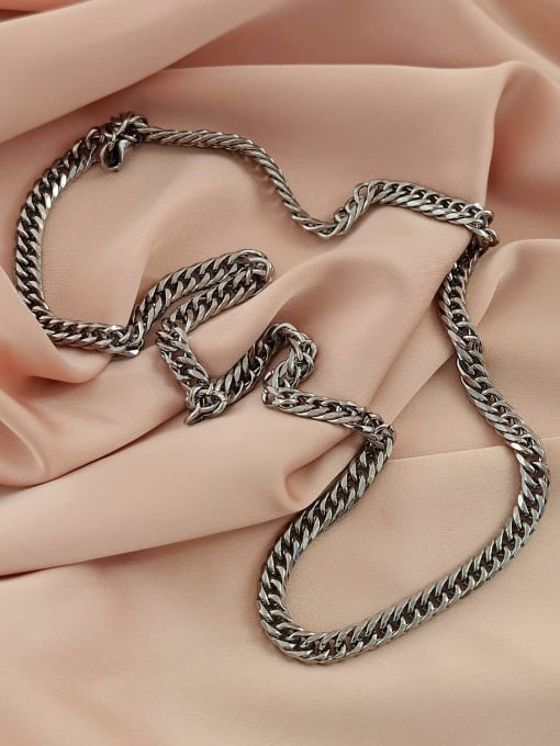 HYACINTH Titanium Steel  Hollow Geometric  Chain  Vintage Necklace 0