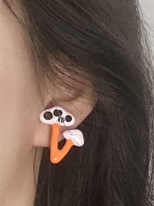 Five Color Alloy Enamel Mushroom Cute Stud Earring 1