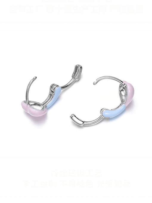 TINGS Brass Enamel Heart Minimalist Huggie Earring 3