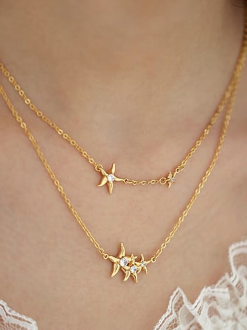 ACCA Brass Cubic Zirconia Star Minimalist Necklace 1
