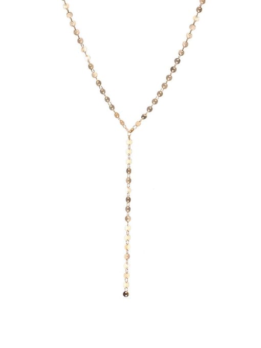 golden Stainless steel Irregular Minimalist Lariat Necklace