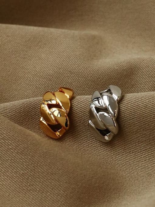 ACCA Brass Smooth Geometric Vintage Stud Earring 1