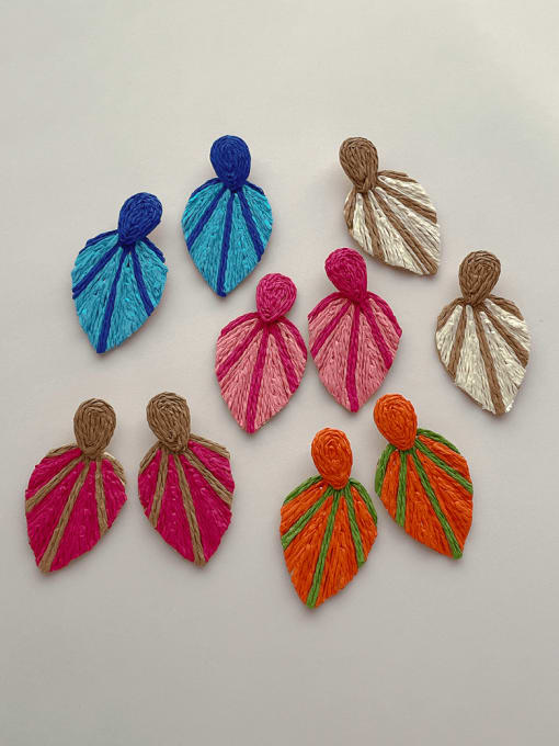 YOUH Zinc Alloy Multi Color Leaf Hip Hop Drop Earring