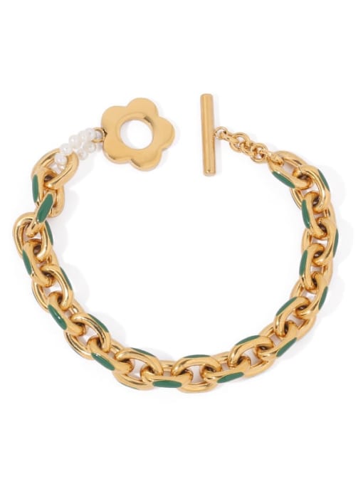 ACCA Brass Enamel Geometric Chain Hip Hop Link Bracelet 3