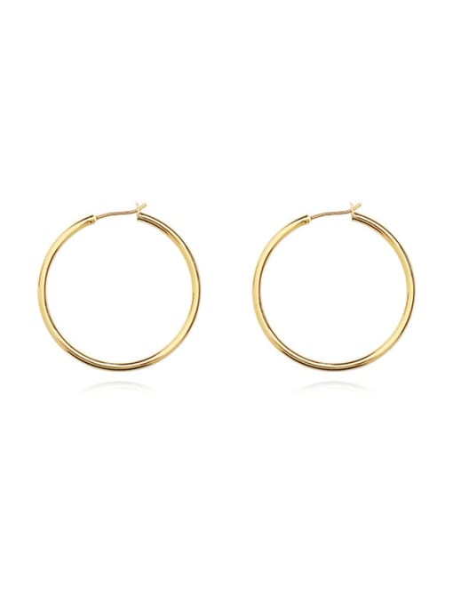 HYACINTH Brass Geometric Minimalist Hoop Trend Korean Fashion Earring 0
