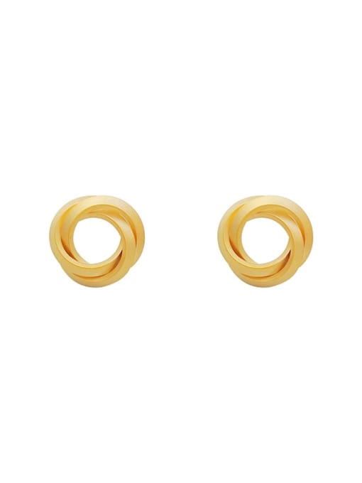 HYACINTH Copper Round Minimalist Stud Trend Korean Fashion Earring 2