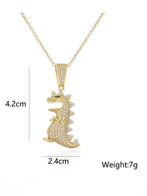 AOG Brass Cubic Zirconia Irregular  Animal Vintage Necklace 1