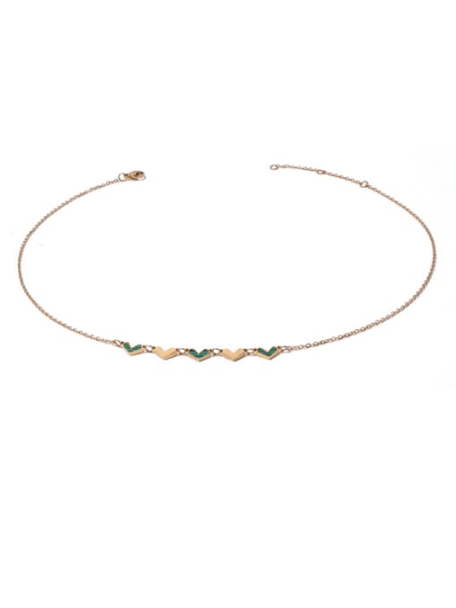 Necklace Brass Malchite Heart Minimalist Necklace