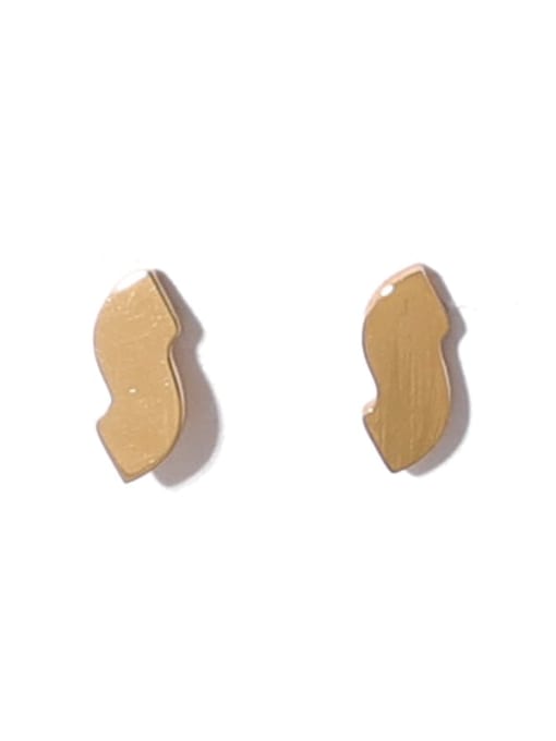 Five Color Brass Letter Minimalist Single Earring(Single-Only One) 3