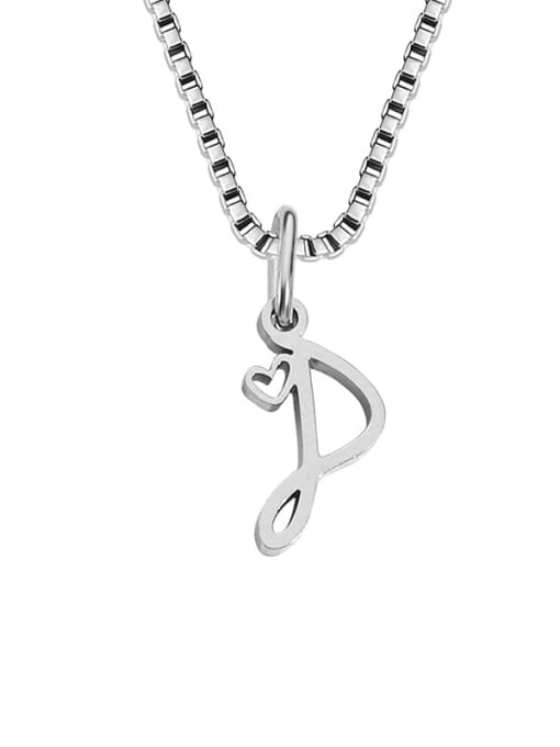 P stainless steel Stainless steel Letter Minimalist Necklace