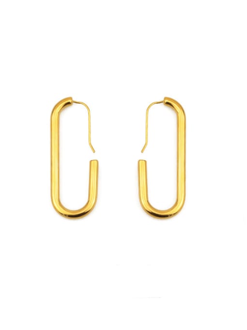 ACCA Brass Smooth Geometric Minimalist Hook Earring 2