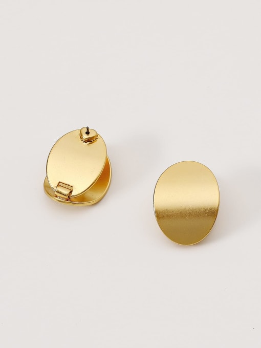 HYACINTH Brass Smooth Geometric Minimalist Stud Trend Korean Fashion Earring 2
