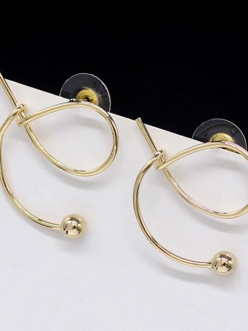 E-14k true gold Copper Letter Minimalist Drop Trend Korean Fashion Earring
