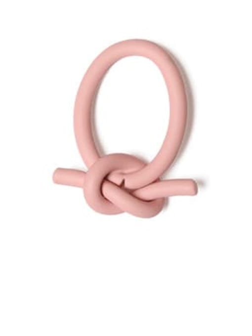 Pink Brass Enamel Irregular knot Minimalist Stud Earring