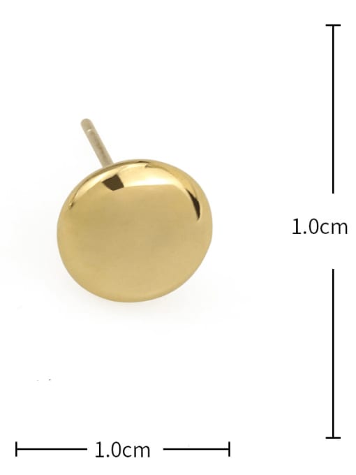 Small  gold Brass Smooth Round Minimalist Stud Earring