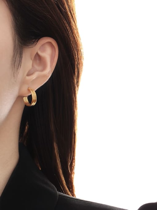 TINGS Brass Smooth Geometric Ethnic Stud Earring 1