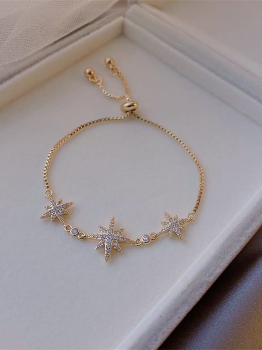 Papara Alloy Cubic Zirconia Star Cute Adjustable Bracelet 4