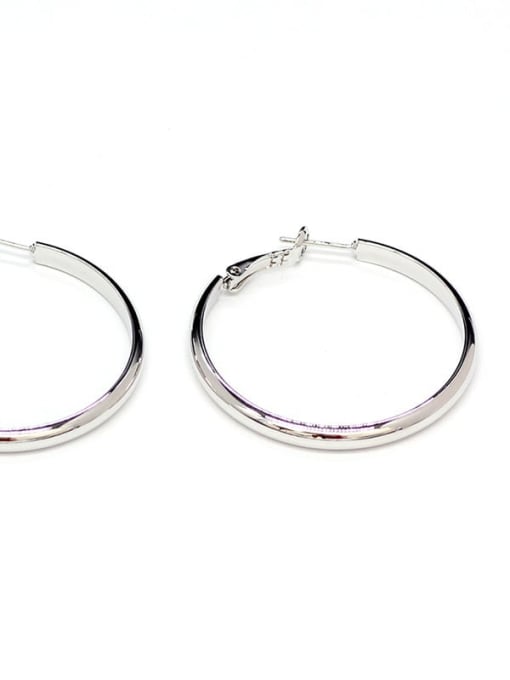 Small white K Copper Round Minimalist Hoop Trend Korean Fashion Earring