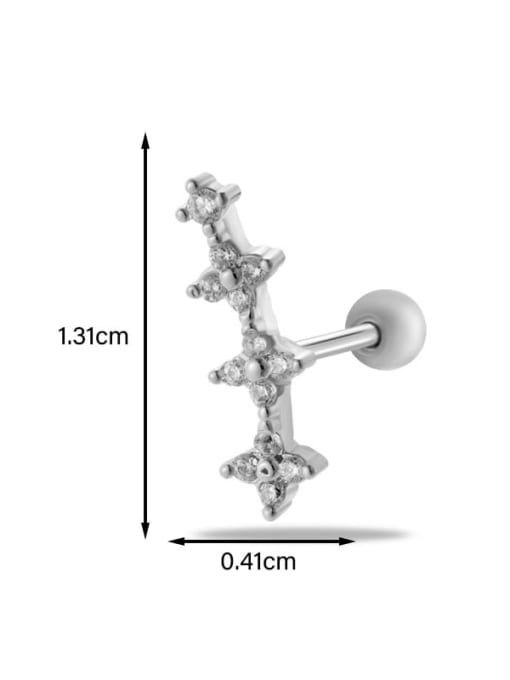 11 # Steel--Single Stainless steel Cubic Zirconia Ball Trend Single Earring