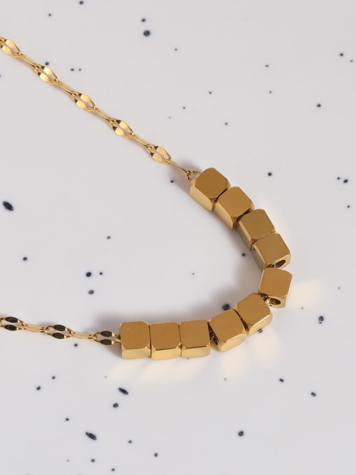 HYACINTH Brass Smooth Geometric Minimalist Necklace 2