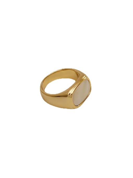 HYACINTH Brass Shell Geometric Vintage Band Fashion Ring 4