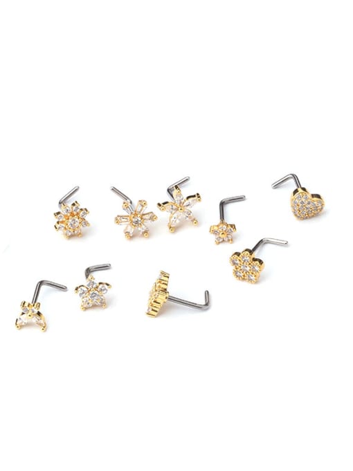 HISON Stainless steel Cubic Zirconia Flower Vintage Hook Earring(Single Only One) 4