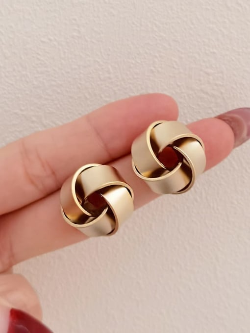 Dumb gold Brass Geometric Minimalist Stud Earring