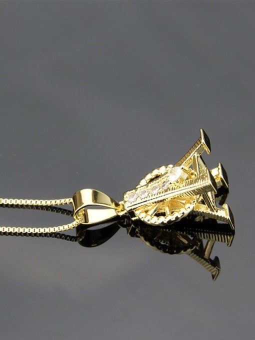 renchi Brass Cubic Zirconia  Ethnic  Eiffel Tower pendant Necklace 1