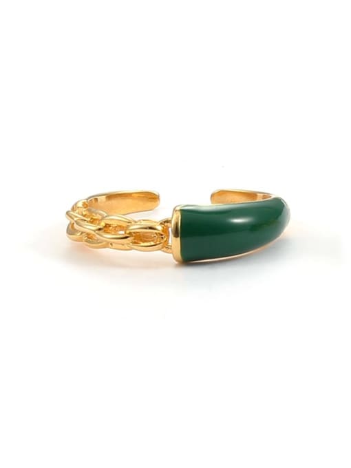Chain (non adjustable) Brass Enamel Irregular Minimalist Band Ring