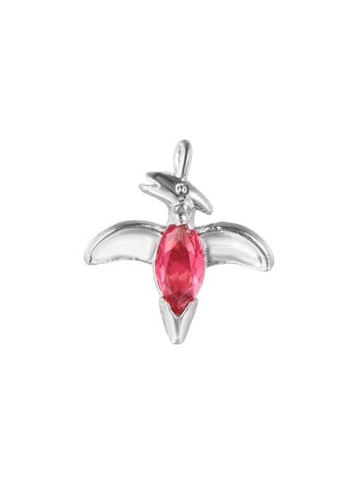 Rose red (white K) Brass Cubic Zirconia Multi Color Small animals Cute Diy  Charms