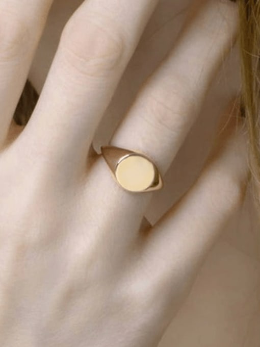 golden Stainless steel Round Minimalist Band Ring
