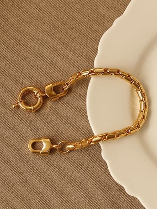ACCA Brass Round Artisan Snake bone chain Link Bracelet 0