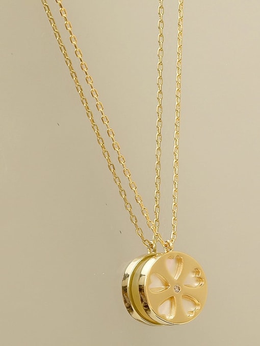 HYACINTH Brass Shell Flower Minimalist pendant Trend Korean Fashion Necklace 2