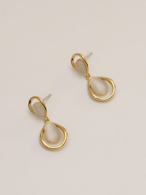 HYACINTH Brass Shell Water Drop Minimalist Drop Trend Korean Fashion Earring 3