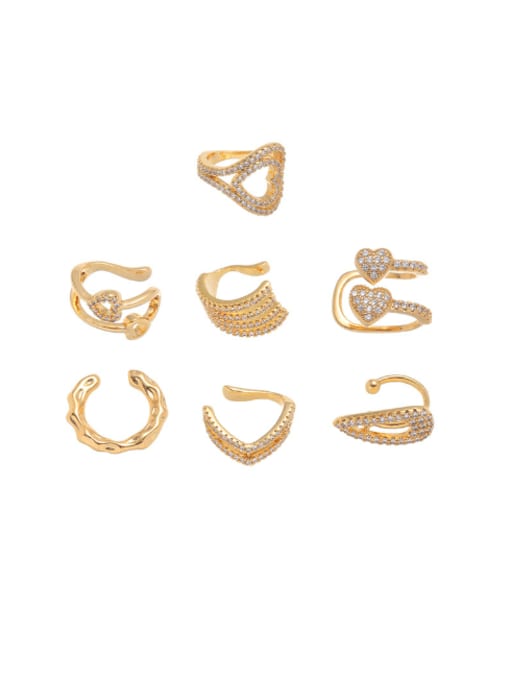 Five Color Brass Cubic Zirconia Geometric Vintage Single Earring