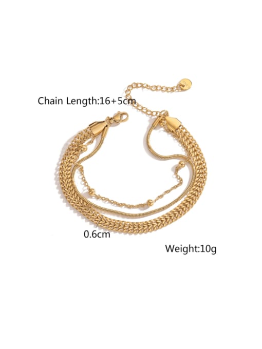 31755 Titanium Steel Double Layer Chain Minimalist Strand Bracelet