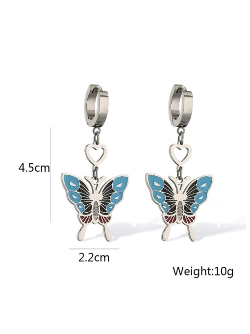 AOG Titanium Steel Enamel Butterfly Minimalist Huggie Earring 1