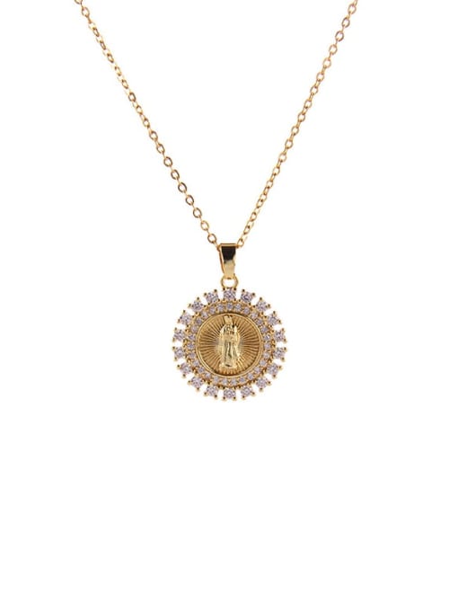 AOG Copper Cubic Zirconia Heart Vintage Regligious Necklace 3