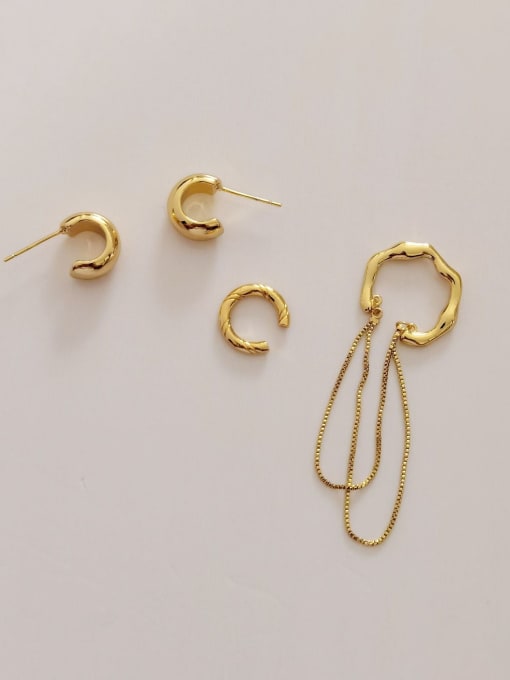 HYACINTH Brass Geometric Vintage Clip Earring