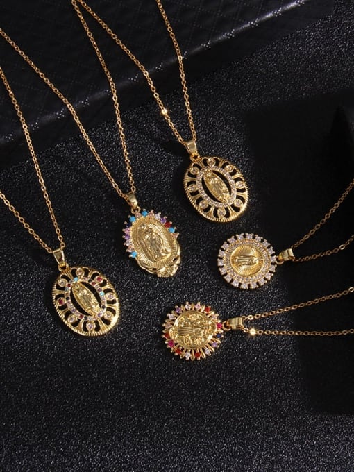 AOG Copper Cubic Zirconia Heart Vintage Regligious Necklace 2