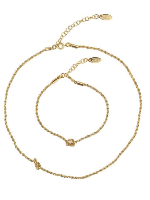ACCA Brass Irregular knot Vintage Necklace