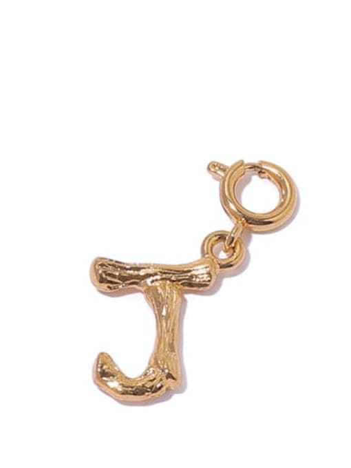 J Brass Minimalist  Letter Pendant