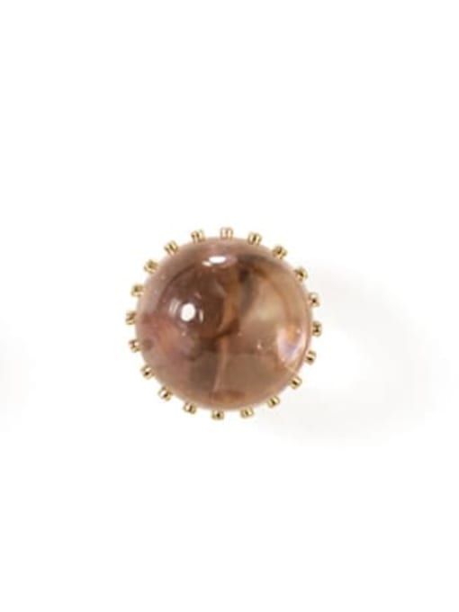 Nude Pink Large Alloy Bead Round Cute Stud Earring
