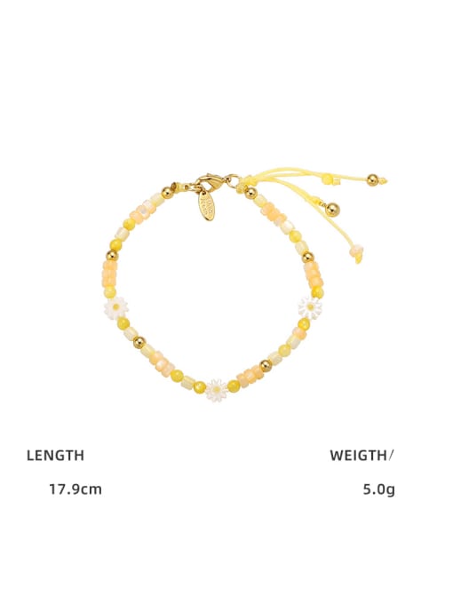 Five Color Brass Geometric Bohemia Shell Beads Handmade Beaded Bracelet 2