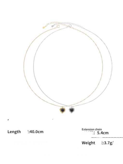 ACCA Brass Cubic Zirconia Heart Minimalist Necklace 4
